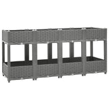 jardiniere resine tressee modulable plusieurs dimensions coloris gris clair 160 x 40 x 71 cm 1 | jardinna