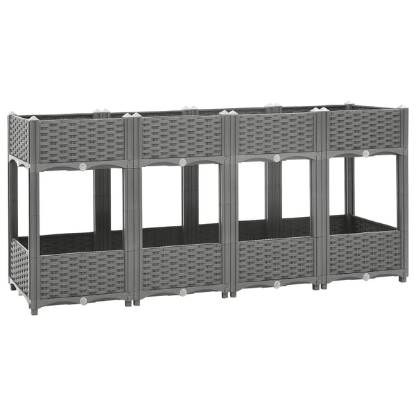 jardiniere resine tressee modulable plusieurs dimensions coloris gris clair 160 x 40 x 71 cm 1 | jardinna