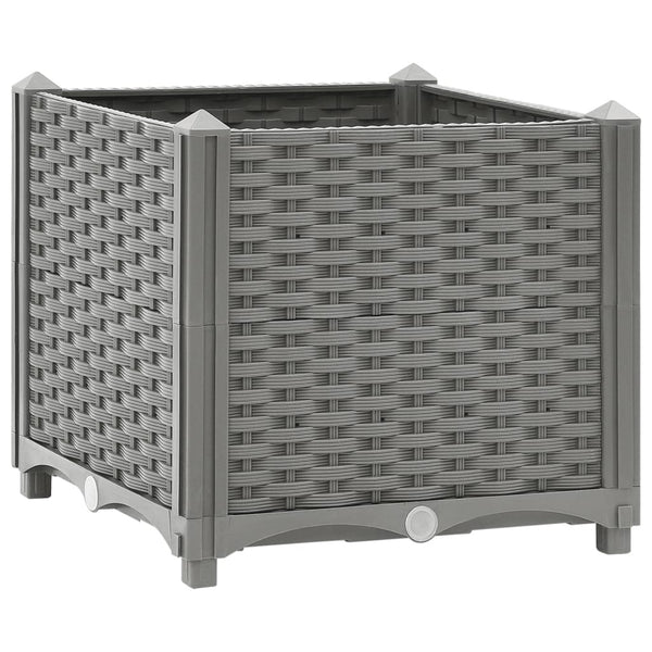 jardiniere resine tressee modulable plusieurs dimensions coloris gris clair 40 x 40 x 38 cm 1 | jardinna