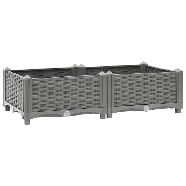jardiniere resine tressee modulable plusieurs dimensions coloris gris clair 80 x 40 x 23 cm 1 | jardinna