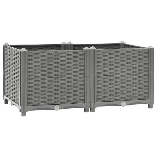 jardiniere resine tressee modulable plusieurs dimensions coloris gris clair 80 x 40 x 38 cm 1 | jardinna