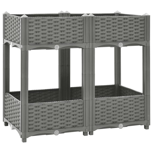 jardiniere resine tressee modulable plusieurs dimensions coloris gris clair 80 x 40 x 71 cm 1 | jardinna