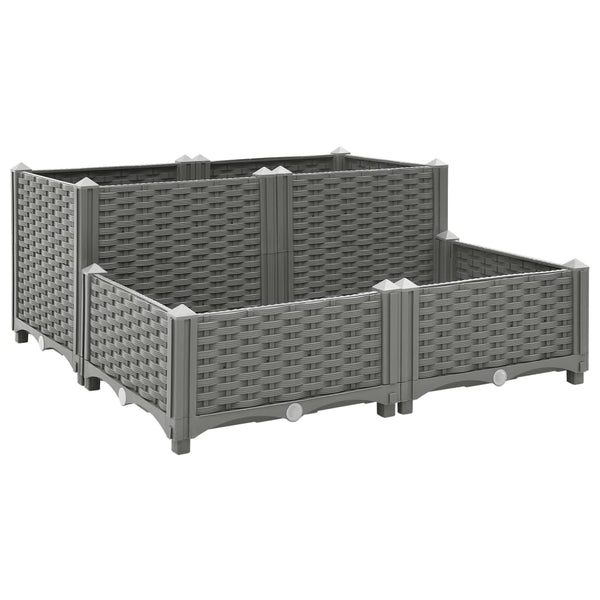 jardiniere resine tressee modulable plusieurs dimensions coloris gris clair 80 x 80 x 23 38 cm 1 | jardinna