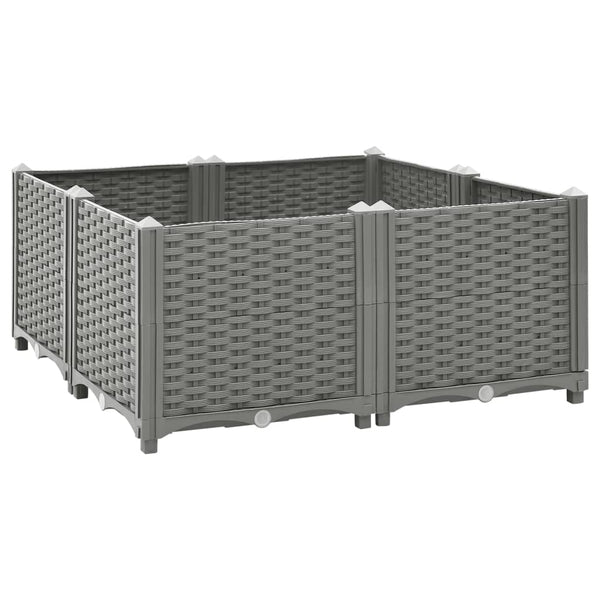 jardiniere resine tressee modulable plusieurs dimensions coloris gris clair 80 x 80 x 38 cm 1 | jardinna