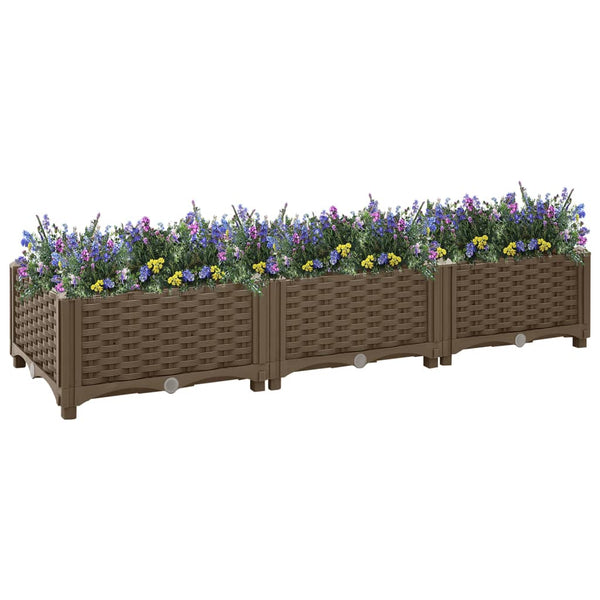 jardiniere resine tressee modulable plusieurs dimensions coloris marron 120 x 40 x 23 cm 1 | jardinna