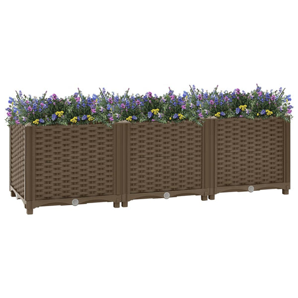 jardiniere resine tressee modulable plusieurs dimensions coloris marron 120 x 40 x 38 cm 1 | jardinna