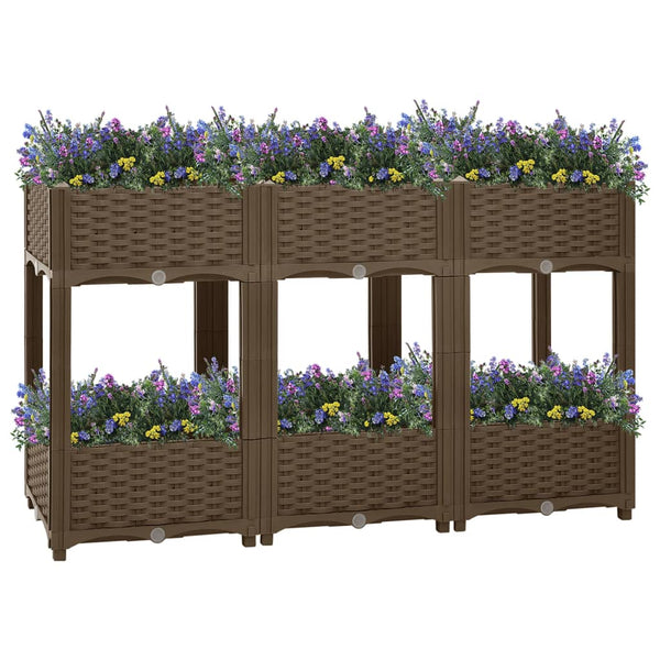 jardiniere resine tressee modulable plusieurs dimensions coloris marron 120 x 40 x 71 cm 1 | jardinna