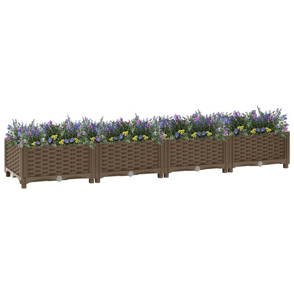 jardiniere resine tressee modulable plusieurs dimensions coloris marron 160 x 40 x 23 cm 1 | jardinna