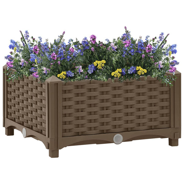 jardiniere resine tressee modulable plusieurs dimensions coloris marron 40 x 40 x 23 cm 1 | jardinna