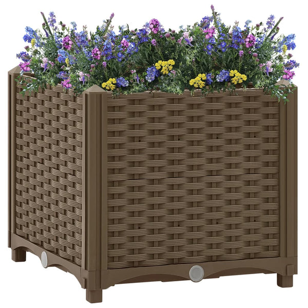 jardiniere resine tressee modulable plusieurs dimensions coloris marron 40 x 40 x 38 cm 1 | jardinna