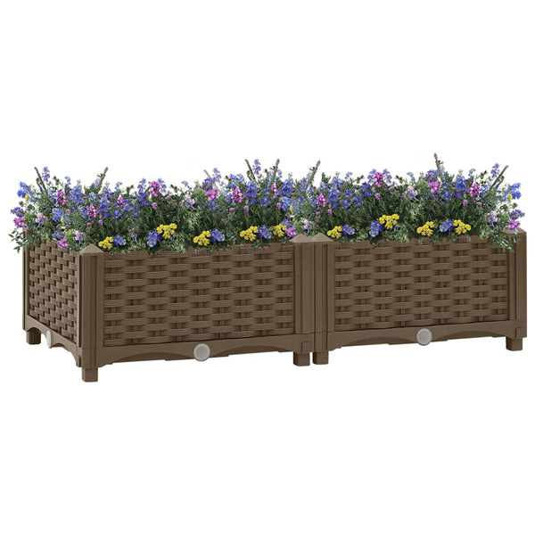 jardiniere resine tressee modulable plusieurs dimensions coloris marron 80 x 40 x 23 cm 1 | jardinna
