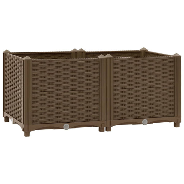 jardiniere resine tressee modulable plusieurs dimensions coloris marron 80 x 40 x 38 cm 1 | jardinna