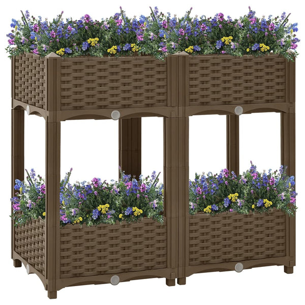jardiniere resine tressee modulable plusieurs dimensions coloris marron 80 x 40 x 71 cm 1 | jardinna