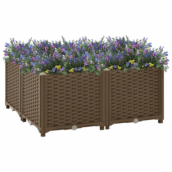 jardiniere resine tressee modulable plusieurs dimensions coloris marron 80 x 80 x 38 cm 1 | jardinna
