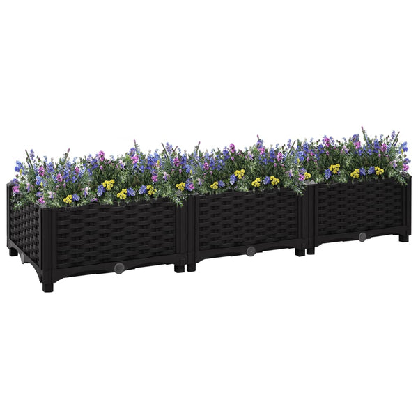 jardiniere resine tressee modulable plusieurs dimensions coloris noir 120 x 40 x 23 cm 1 | jardinna