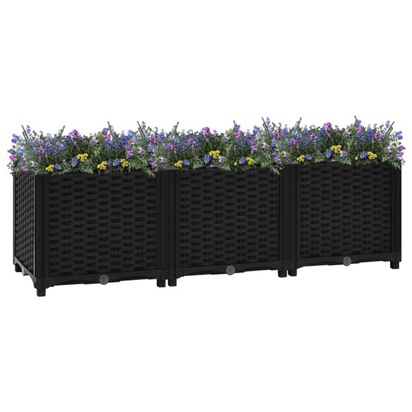 jardiniere resine tressee modulable plusieurs dimensions coloris noir 120 x 40 x 38 cm 1 | jardinna
