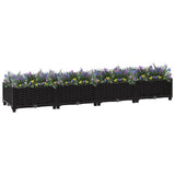 jardiniere resine tressee modulable plusieurs dimensions coloris noir 160 x 40 x 23 cm 1 | jardinna