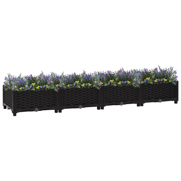 jardiniere resine tressee modulable plusieurs dimensions coloris noir 160 x 40 x 23 cm 1 | jardinna