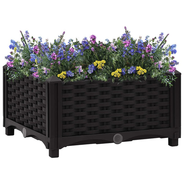jardiniere resine tressee modulable plusieurs dimensions coloris noir 40 x 40 x 23 cm 1 | jardinna