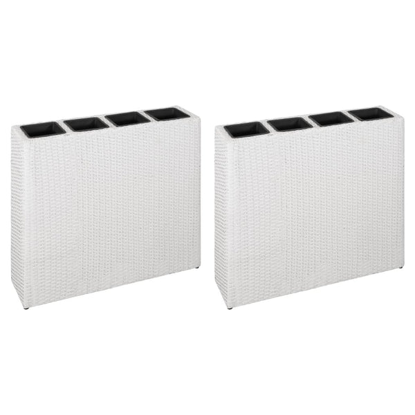 jardiniere resine tressee rectangulaire exterieur durable blanc 9 | jardinna
