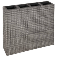 jardiniere resine tressee rectangulaire exterieur durable gris 5 | jardinna