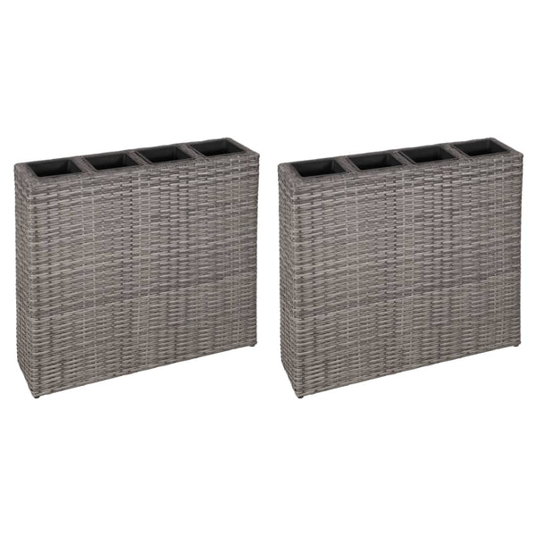 jardiniere resine tressee rectangulaire exterieur durable gris 9 | jardinna