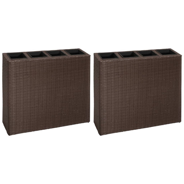 jardiniere resine tressee rectangulaire exterieur durable marron 9 | jardinna