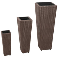 jardiniere resine tressee set 3 pcs marron 1 | jardinna