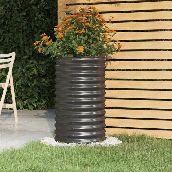 jardiniere ronde exterieur acier tailles coloris choix anthracite 40 x 40 x 68 cm 1 | jardinna