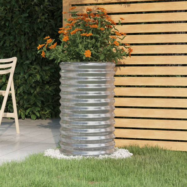 jardiniere ronde exterieur acier tailles coloris choix argent 40 x 40 x 68 cm 1 | jardinna