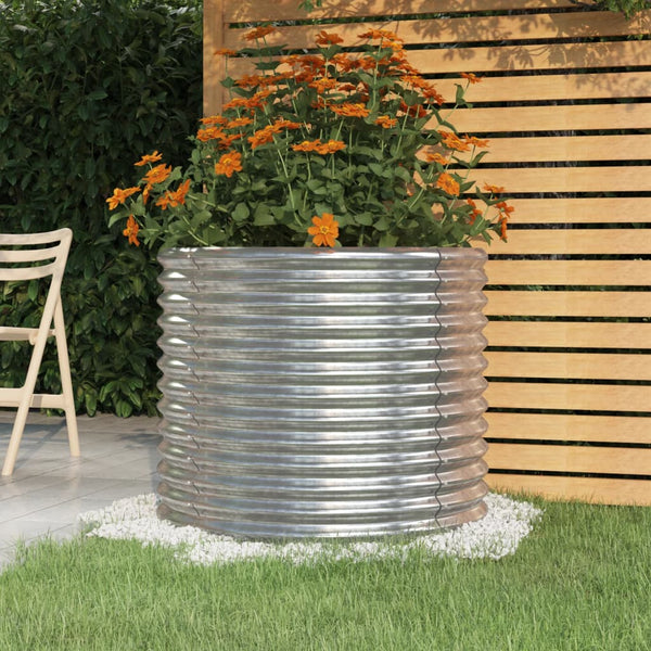 jardiniere ronde exterieur acier tailles coloris choix argent 80 x 80 x 68 cm 1 | jardinna