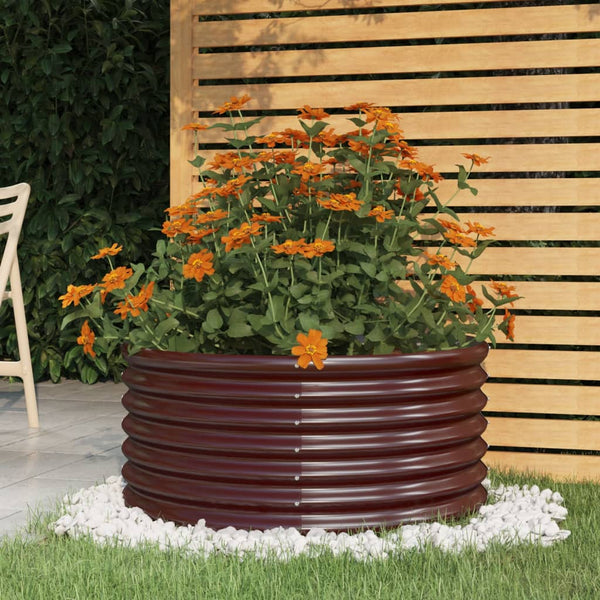 jardiniere ronde exterieur acier tailles coloris choix marron 80 x 80 x 36 cm 1 | jardinna