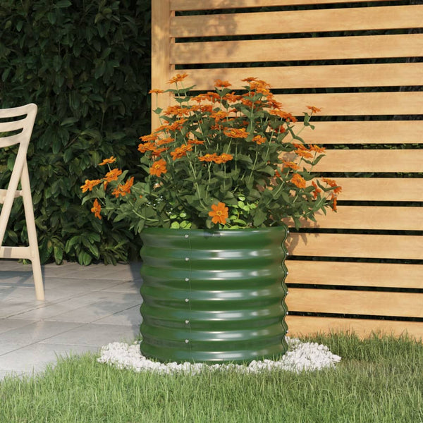jardiniere ronde exterieur acier tailles coloris choix vert 40 x 40 x 36 cm 1 | jardinna