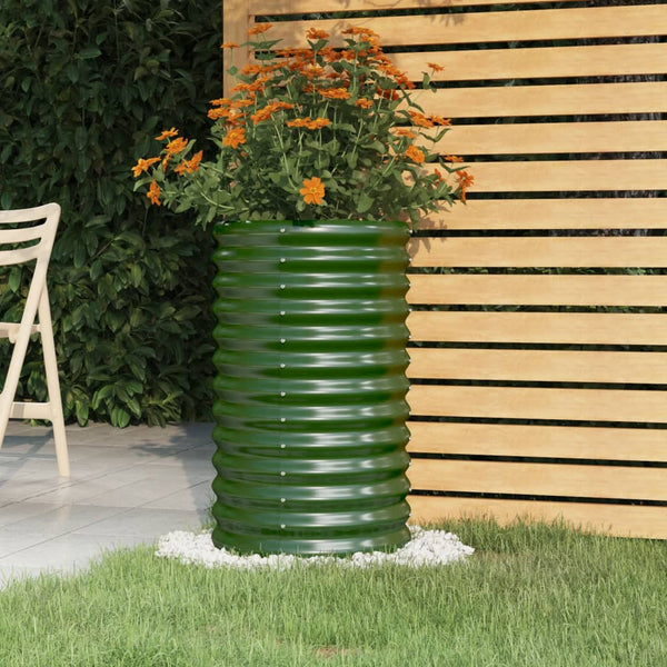 jardiniere ronde exterieur acier tailles coloris choix vert 40 x 40 x 68 cm 1 | jardinna