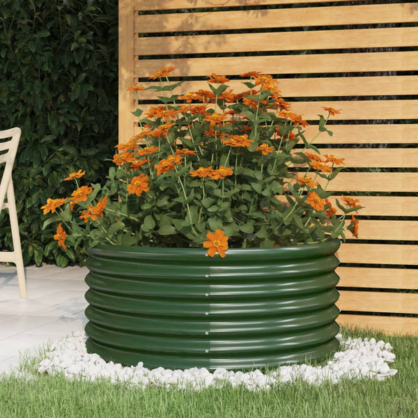 jardiniere ronde exterieur acier tailles coloris choix vert 80 x 80 x 36 cm 1 | jardinna