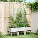 jardiniere treillis a tuteurs modulaires aspect rotin blanc 120 x 40 x 142 cm 24uh | jardinna