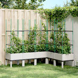 jardiniere treillis a tuteurs modulaires aspect rotin blanc 160 x 120 x 142 cm 53fq | jardinna