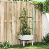 jardiniere treillis a tuteurs modulaires aspect rotin blanc 43 x 40 x 142 cm 35xq | jardinna