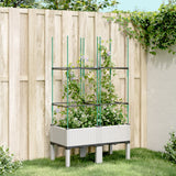 jardiniere treillis a tuteurs modulaires aspect rotin blanc 80 x 40 x 142 cm 39jr | jardinna