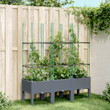 jardiniere treillis a tuteurs modulaires aspect rotin gris bleu 120 x 40 x 142 cm 22vi | jardinna