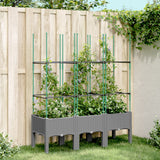jardiniere treillis a tuteurs modulaires aspect rotin gris clair 120 x 40 x 142 cm 59oq | jardinna
