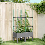jardiniere treillis a tuteurs modulaires aspect rotin gris clair 80 x 40 x 142 cm 68rh | jardinna