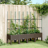 jardiniere treillis a tuteurs modulaires aspect rotin marron 160 x 40 x 142 cm 88gg | jardinna