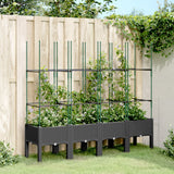 jardiniere treillis a tuteurs modulaires aspect rotin noir 160 x 40 x 142 cm 69fu | jardinna