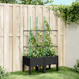 jardiniere treillis a tuteurs modulaires aspect rotin noir 80 x 40 x 142 cm 33di | jardinna