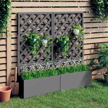 jardiniere treillis bois composite 1 2 pcs gris 2 65 x 33 x 135 cm 1 | jardinna