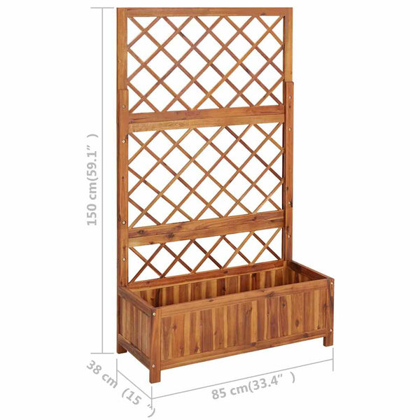 jardiniere treillis bois dacacia 85x38x150 cm 9 | jardinna