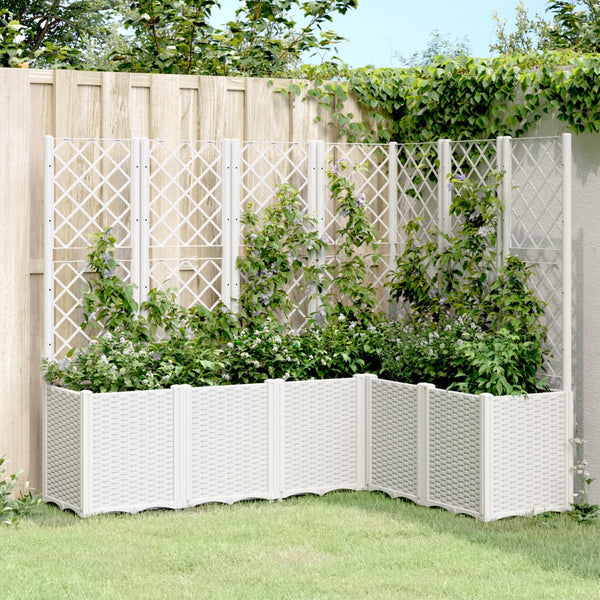 jardiniere treillis modulaire aspect rotin drainage facile blanc 160 x 120 x 140 cm 1 | jardinna