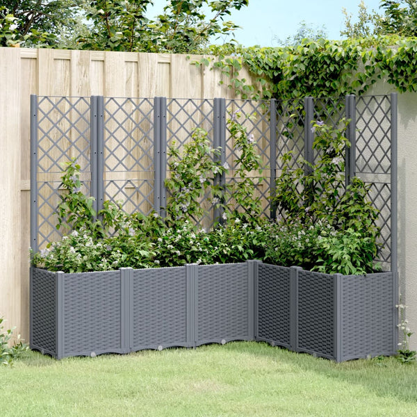 jardiniere treillis modulaire aspect rotin drainage facile gris bleu 160 x 120 x 140 cm 1 | jardinna