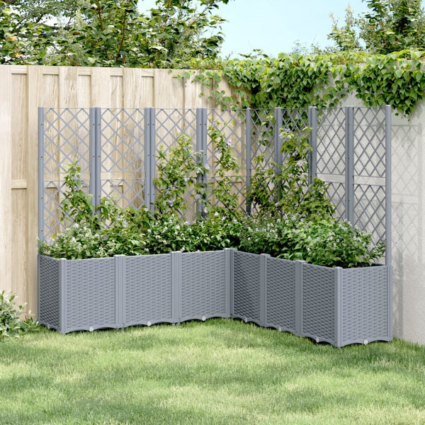 jardiniere treillis modulaire aspect rotin drainage facile gris bleu 160 x 160 x 140 cm 1 | jardinna